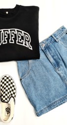 HUFFER
- Slouch Crew - $139.99
- Denim Rider Mini Skirt - $109.99