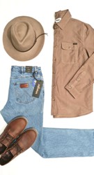 WRANGLER 
- Trade Shirt - $129.99
- Easy Straight Jean - $179.99